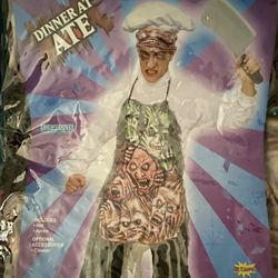 Dinner At Ate severed faces apron Horror bloody Halloween Costume