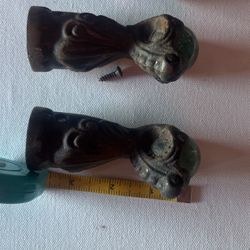 Antique Set of 4 Cast Iron & Glass Ball Claw Feet