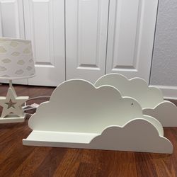 Floating cloud shelves baby/kids room - set of two
