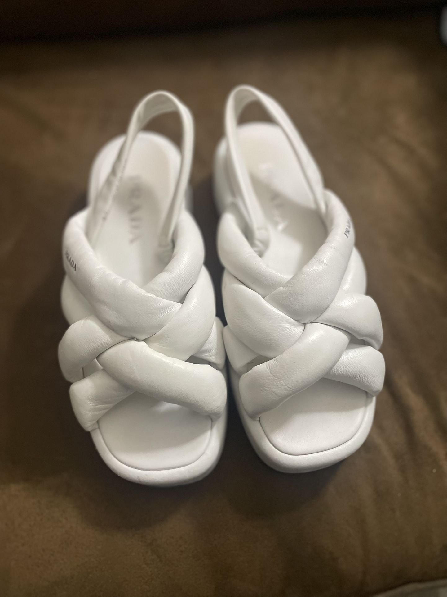 Prada Leather Sling back Sandal Women