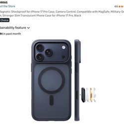 TORRAS Magnetic Shockproof for iPhone 17 Pro Case, Camera Control, Compatible with MagSafe, Military-Grade Protection, Stronger Slim Translucent Phone