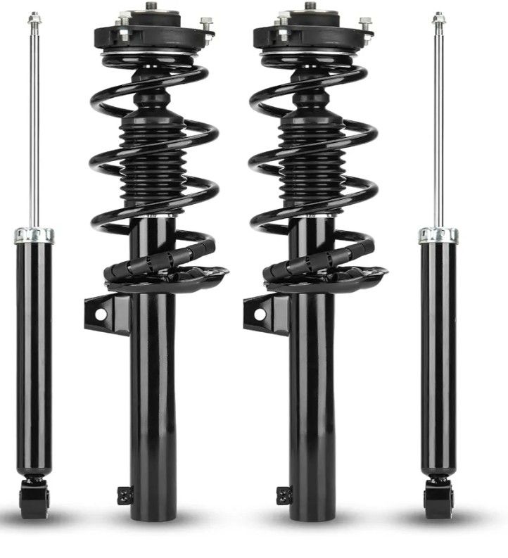 Front+Rear Complete Struts w/Coil Springs Shock Absorbers Fit for 06-13 Audi A3/A3 Quattro, for Golf 10-14, for Jetta 05-10, for Passat FWD/Rabbit 06-