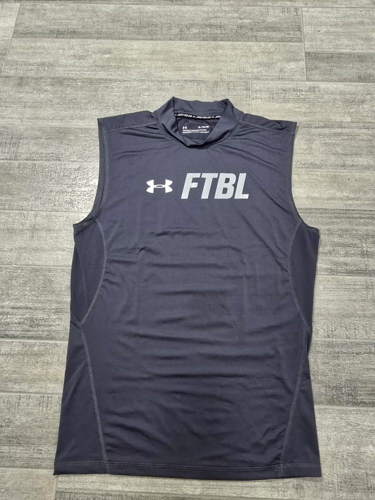 Under Armour FTBL Gray Compression Sleeveless Shirt Football Men Size XL