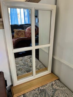 Off White Window Pane Wall Mirror