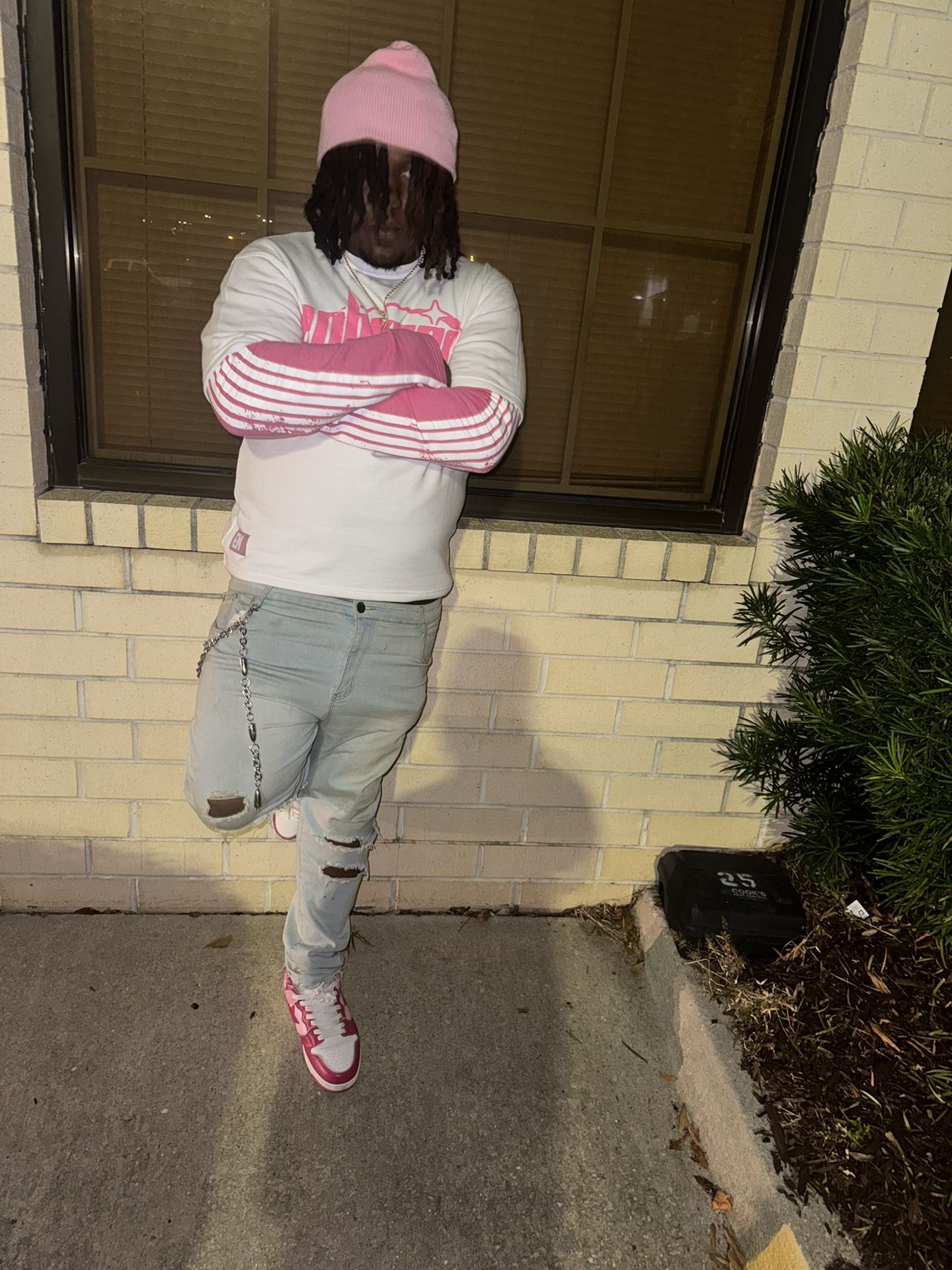 WHITE N PINK SHIRT