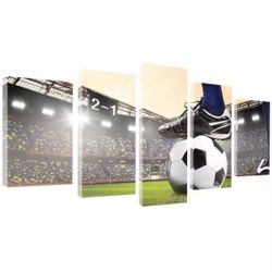 Soccer Match Canvas Wall Art for Kids' Room Wall Decor Artwork Football Course Wall Pictures Home Decorations Boy Game Room Penalty Kick Ready to Hang