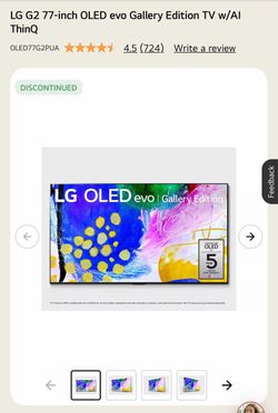 LG G2 77-Inch OLED evo Gallery Edition TV