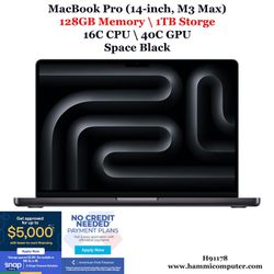 MacBook Pro (14-inch, M3 Max) 16C CPU\ 40C GPU\ 128GB\ 1TB "H91178"