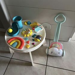 infant toddler baby toys. table and push walker
