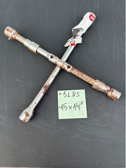 4-Way Folding Lug Wrench Universal Cross Tire Iron Wheel Nut Tool