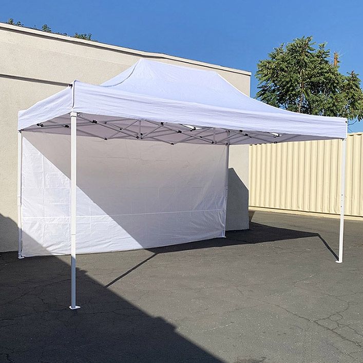 (Brand New) $145 Heavy-Duty Canopy 10x15 FT with (1) Sidewall, Ez Popup Outdoor Party Tent (2 colors) 