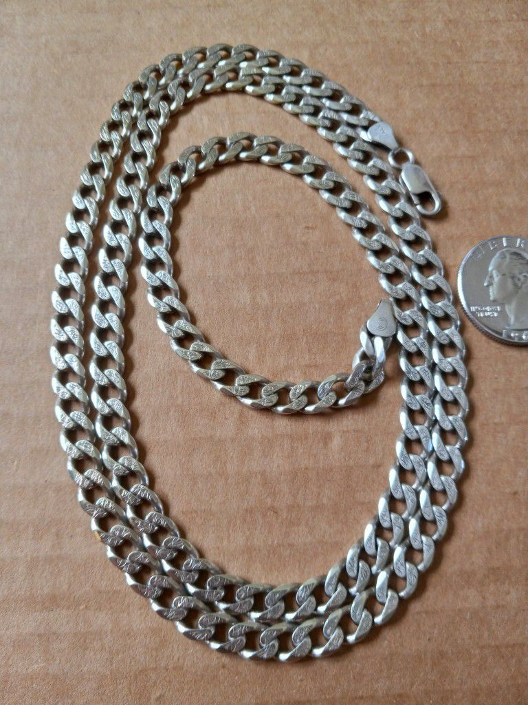 $125! Awesome Super Vintage 925 Sterling Silver Necklace 30.5 Inches