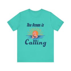 
Ocean-Inspired Unisex Tee, Summer Vibes Shirt, Beach Lover Gift, Adventure T-Shirt, Ocean Calling Apparel