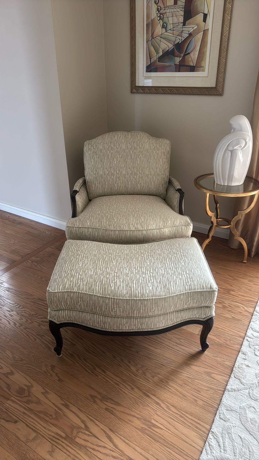 Ethan Allen - Chair and Ottoman- Price In Description