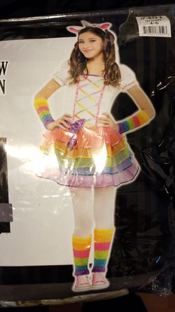 Child Costume Rainbow Unicorn Size Small 4-6