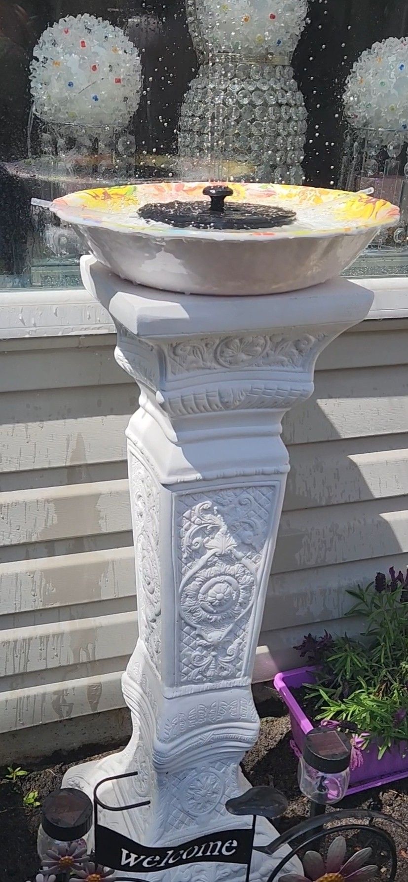 Birdbath With Solar Water fountain