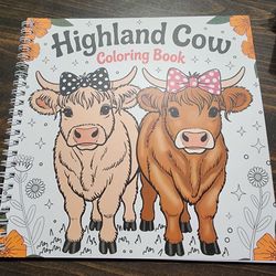 Highland cow binded  coloring book