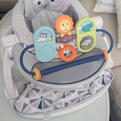 Fisher-Price Premium Sit Me Up Floor Seat with Toy Tray Owl