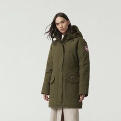 Authentic Canada Goose Womens Trillium Parka In Military green With fur
