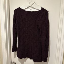 Loft Purple Wool Crewneck Sweater 