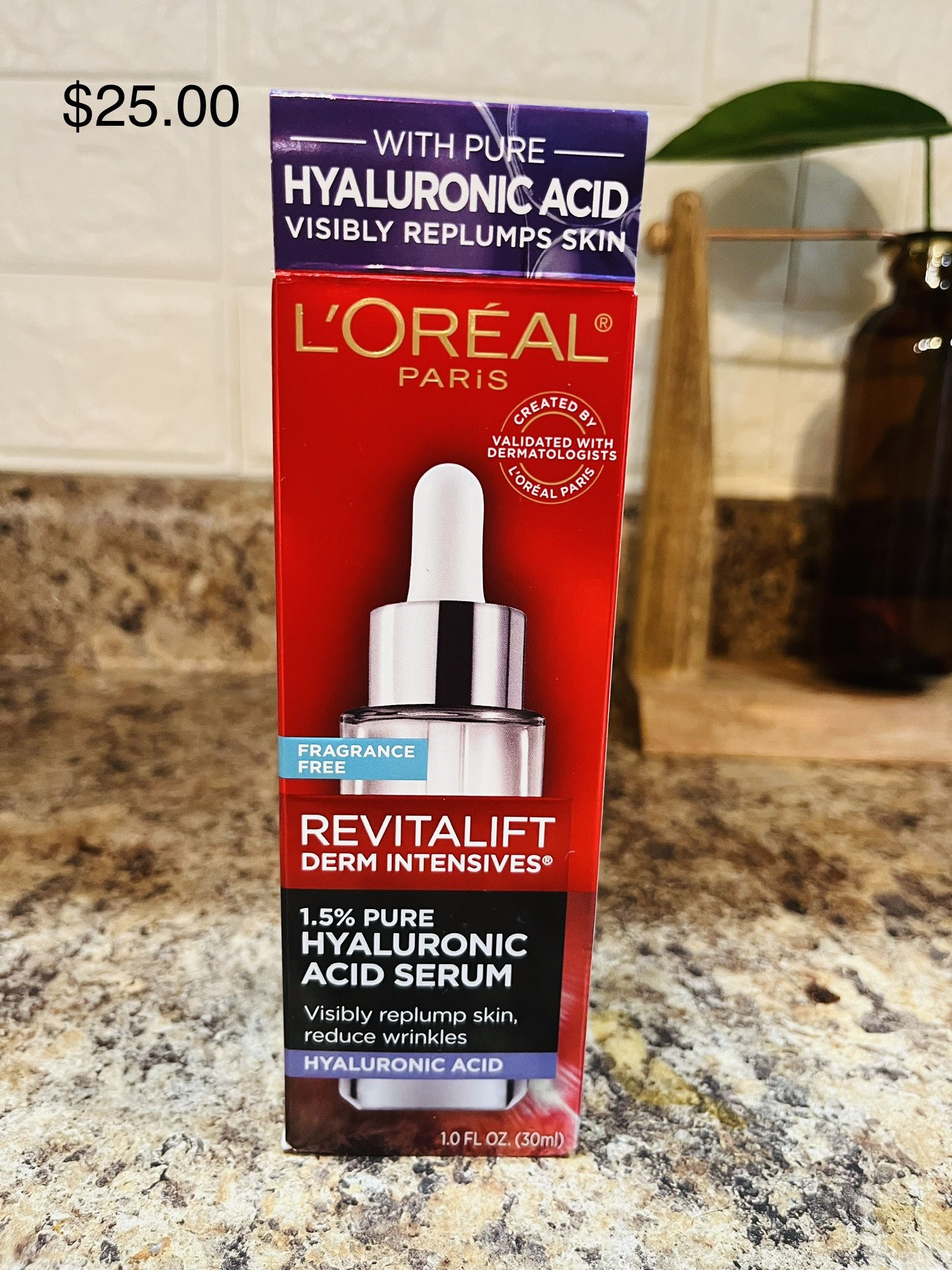 L'oreal Paris Revitalift Derm Intensives Hyaluronic Acid And Caffeine Eye Serum 0 67 Fl Oz