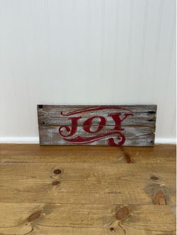 Wooden “JOY” Christmas Wall Sign