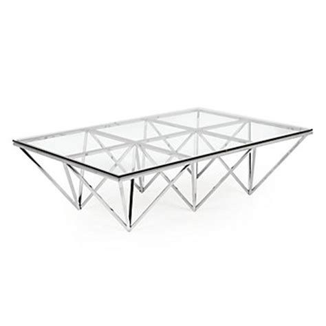 Metal Glass Silver Spike Coffee Table 