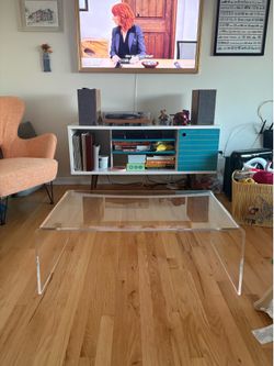 CB2 acrylic coffee table