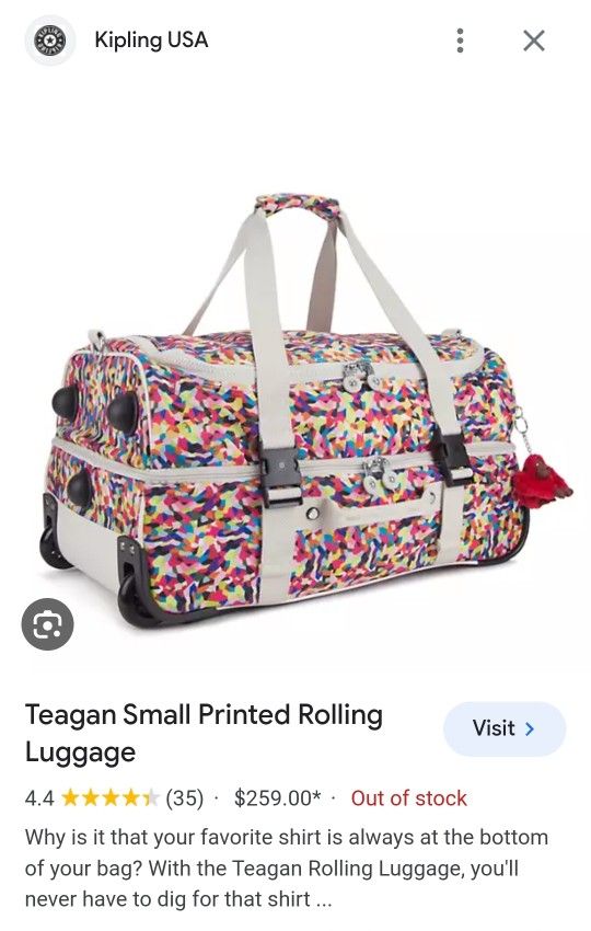 KIPLING TEAGAN ROLLING DUFFLE BAG