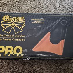 Churchill Pro Makapuu Boodie Board Swim Fins New in Box, Size Large with Storage Bag. Loc in Santee