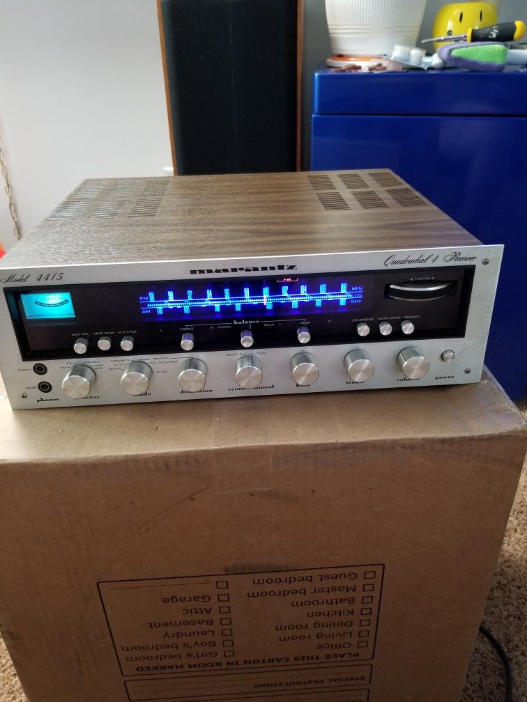 Stunning Rare 1973 Marantz 4415 Quadradial Receiver Silverface Quadraphonic Stereo & LED's.