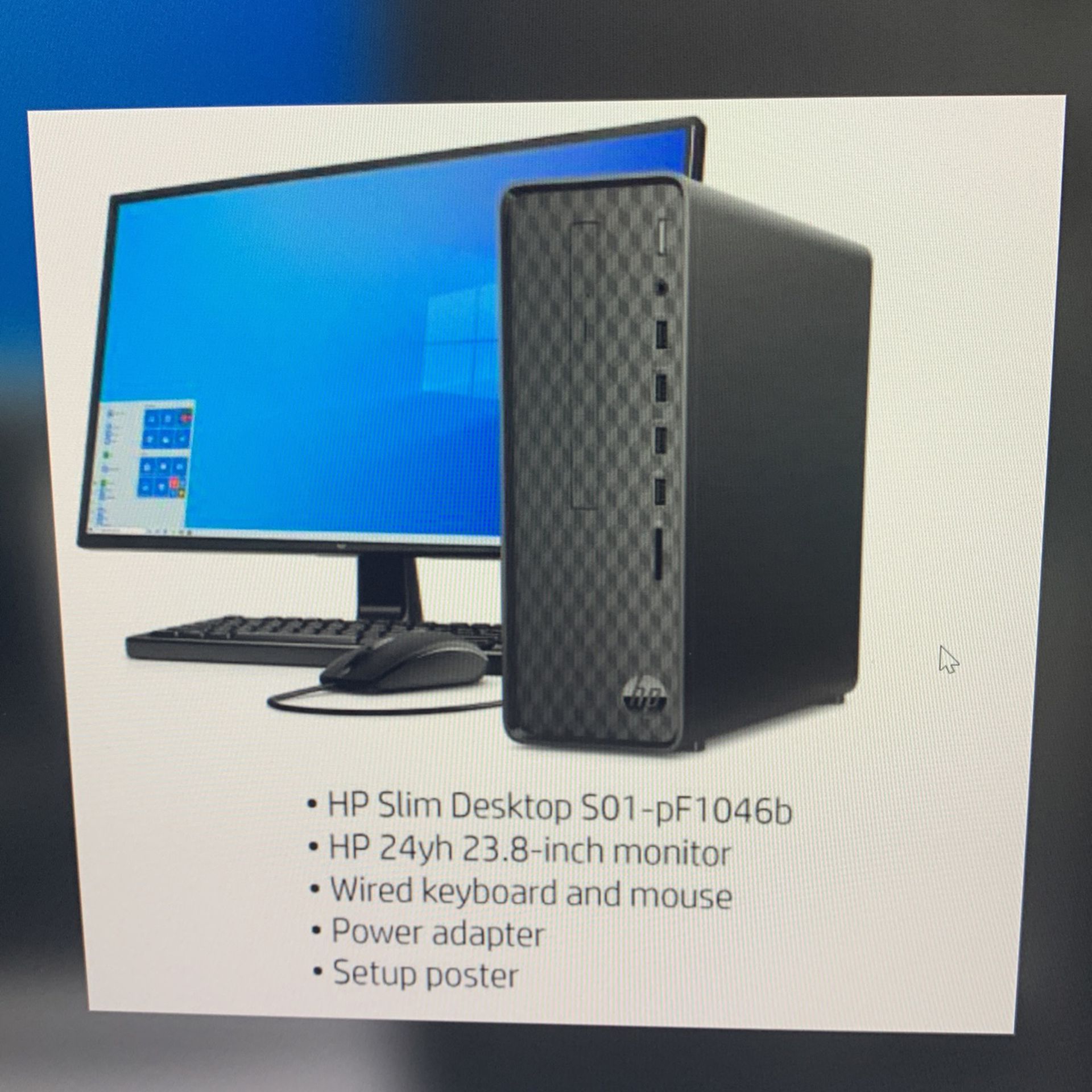HP Slim desktop with monitor Included