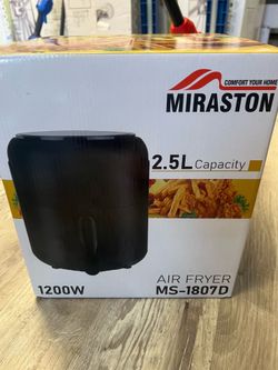 4.5 Quart Air Fryer, Unique Mechanical Knob Design with Max 400°F for Juicy Meat, Veggies, Square