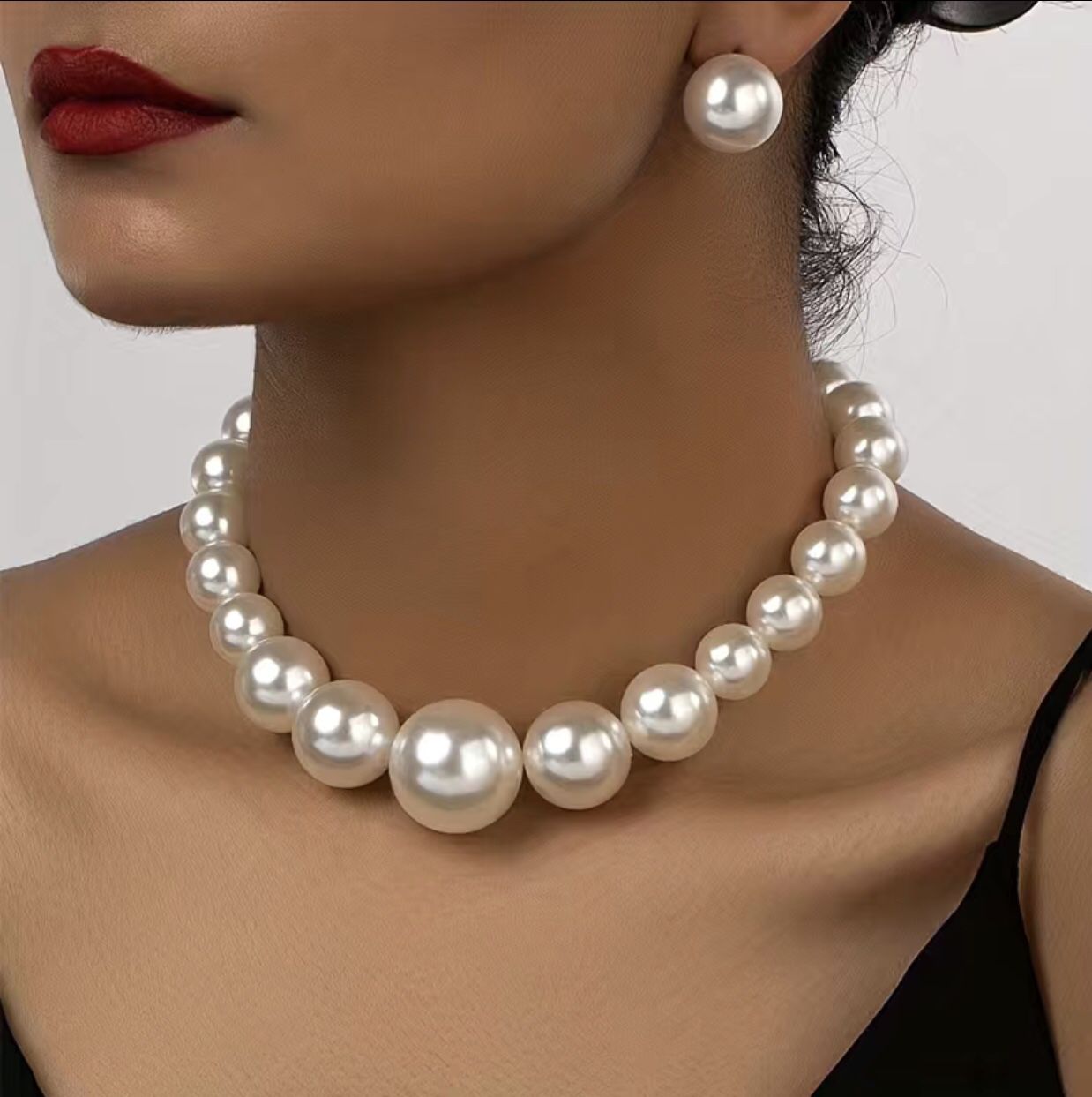 3pcs Elegant Pearl Necklace & Earrings