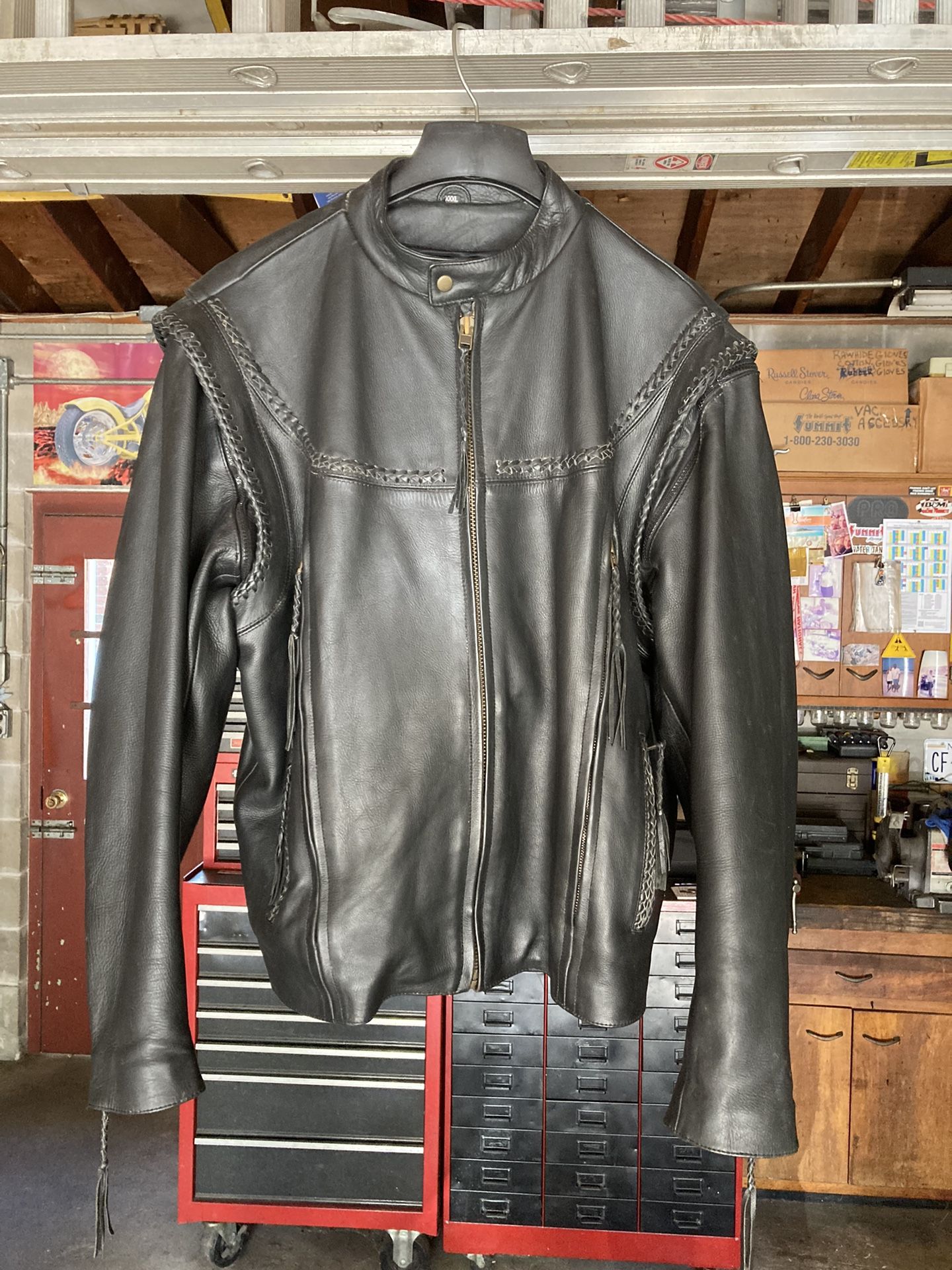 Leather riding jacket
