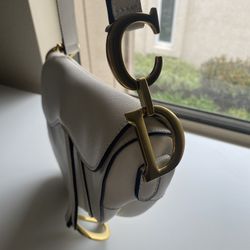 Women Bag Clutch saddle White Color