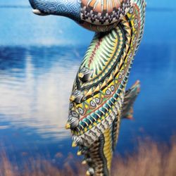 Polymer Clay Seahorse 8 Inch Tall