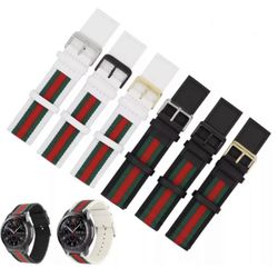 Gucci Stripe Pattern  Watch Sport Replacement Leather Watch Band Strap Watch 42/46MM  Nylon /Genuine Leather 