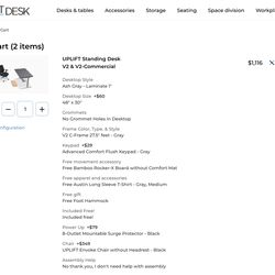 [Moving Sale] Like-New UPLIFT V2 Standing Desk (48x30, Ash Gray) + Envoke Chair! - 6 month old