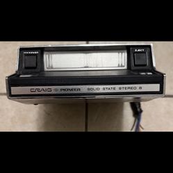 Vintage Craig Pioneer 8 SOLID STATE STEREO 8 TRACK PLAYER CAR RADIO Tested