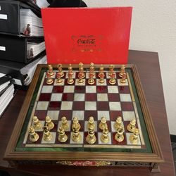 Coca-Cola Stained Glass Chess Set by Franklin Mint