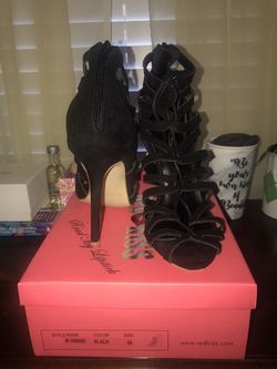 Black Lace Up Heels-Size 9