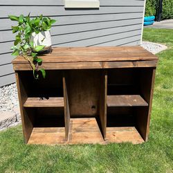 Handcrafted Aged Wood Dresser Organizer Shelf