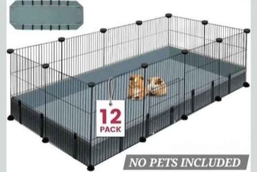 Viscoo 12 Panels Small Animal Playpen,Pet Playpen with Waterproof Mat, black