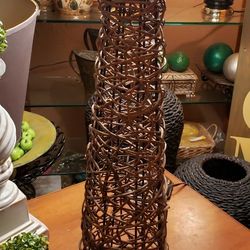 24 Inch Wicker Candle Holder 