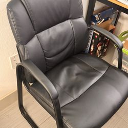 Padded Faux Leather Office Guest Chair 