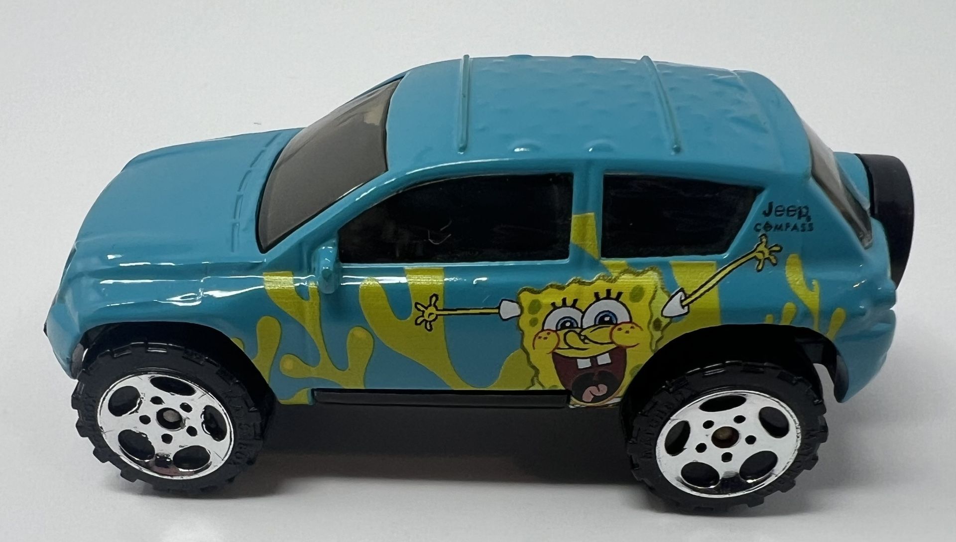 Vintage Spongebob Squarepants Matchbox Blue Jeep Compass Toy Car