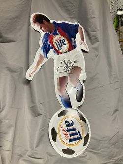 Metal Beer Sign Futbol Soccer Luis Garcia UNAM America