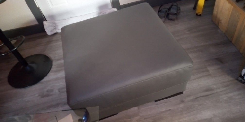 Faux Leather Ottoman