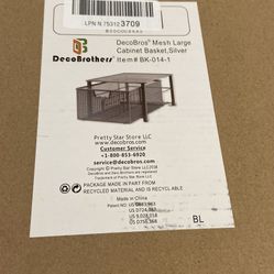 DecoBros Mesh Cabinet Basket Organizer, Silver (Large - 10 x 15.8 x 7.5) Amazon's Ch